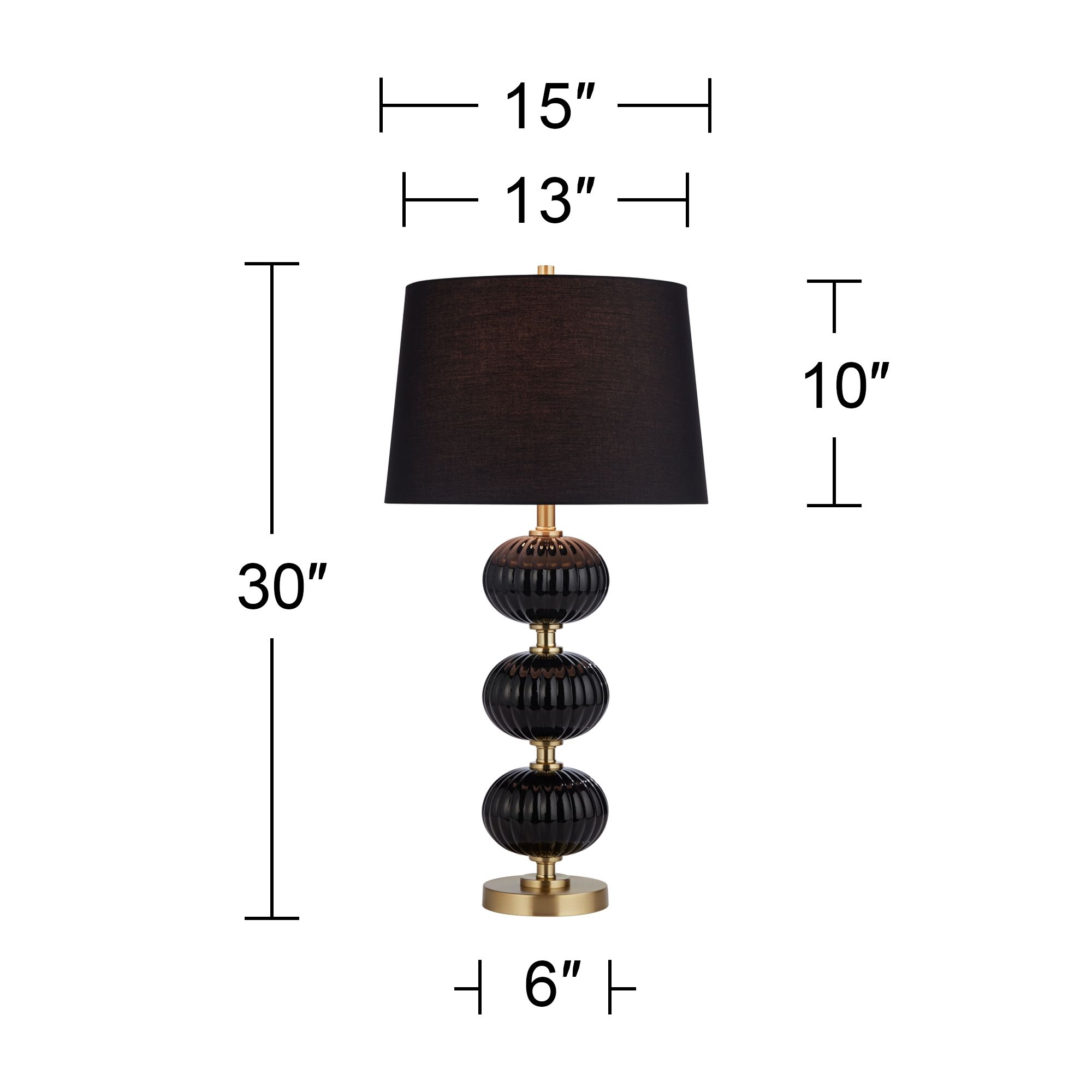 Possini Euro Grace 30" High Black Glass Table Lamp with Dimmer