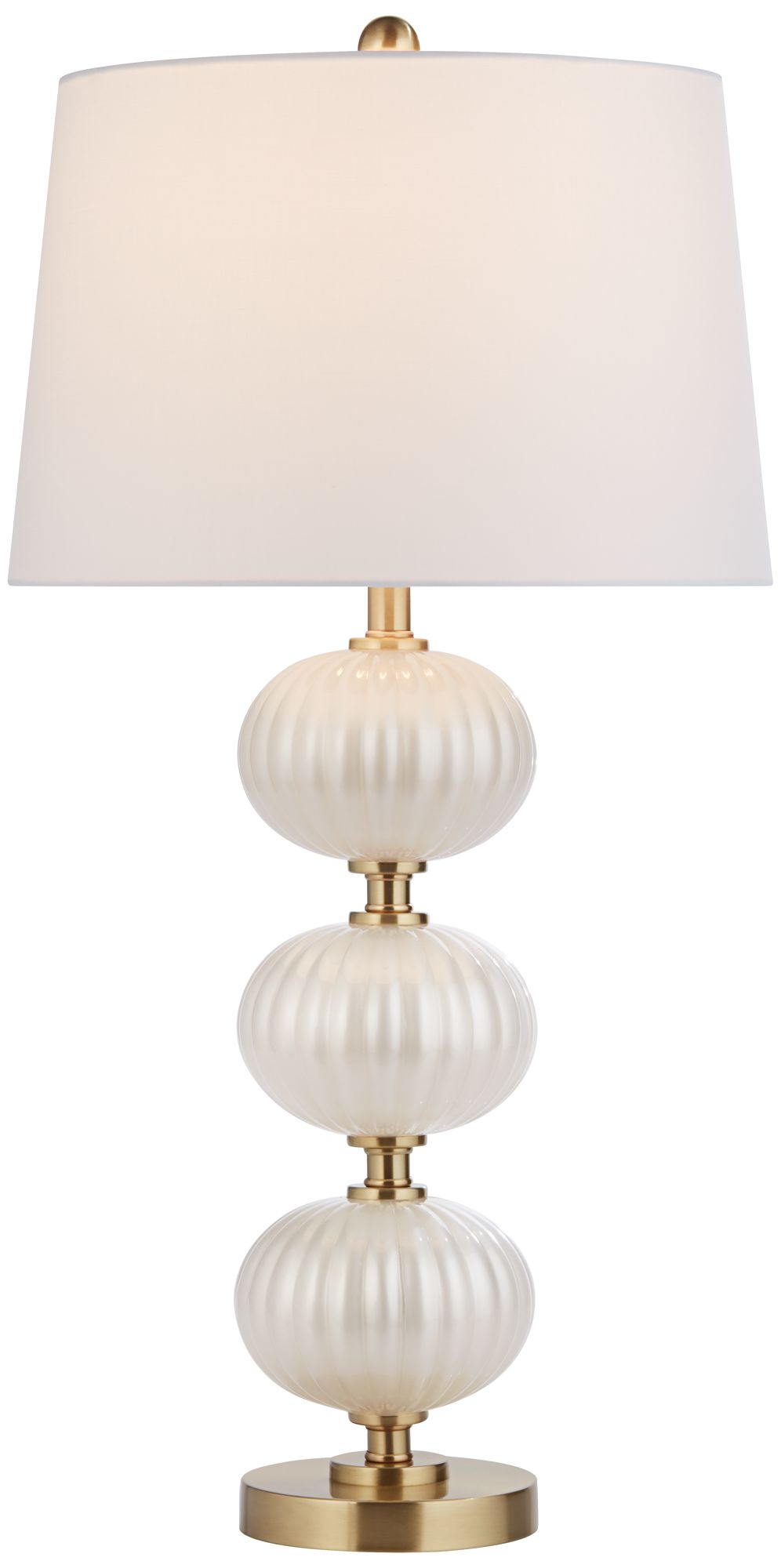 Image 3 Possini Euro Grace 30" High Pearl Fluted White Glass Table Lamp
