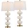Possini Euro Grace 30" High Pearl White Glass Table Lamp Set of 2