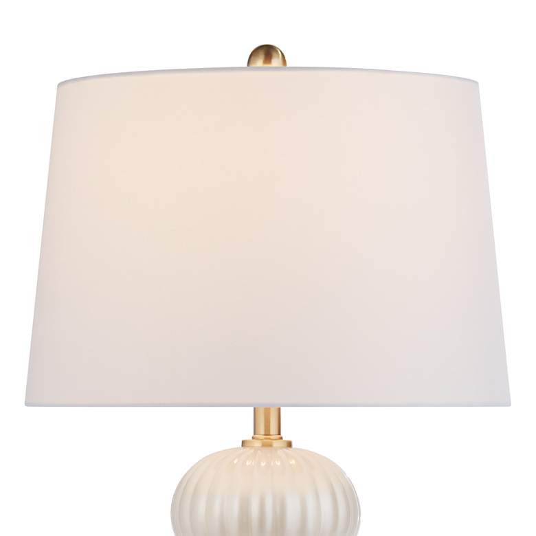 Image 4 Possini Euro Grace 30" High Pearl White Glass Table Lamp Set of 2 more views