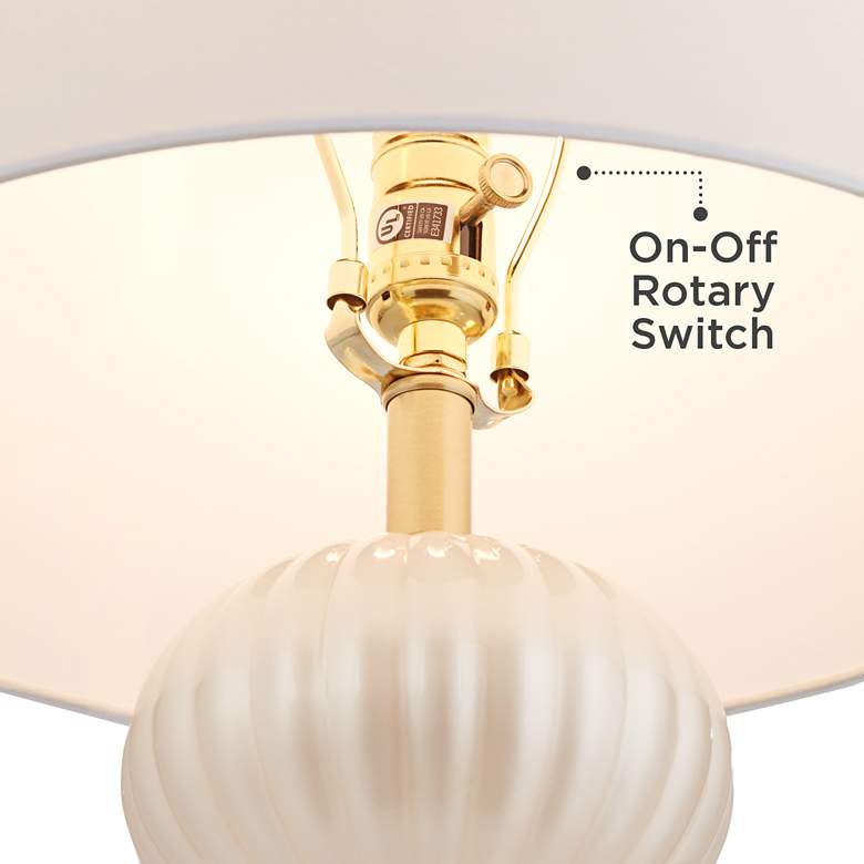 Image 5 Possini Euro Grace 30" High Pearl White Glass Table Lamp Set of 2 more views