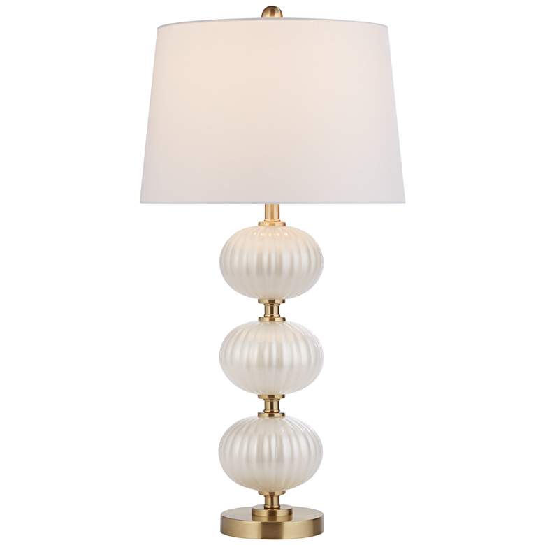 Image 2 Possini Euro Grace 30" High Pearl White Glass Table Lamp