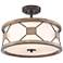 Possini Euro Gracemont 16" Wide Wood Grain Ceiling Light