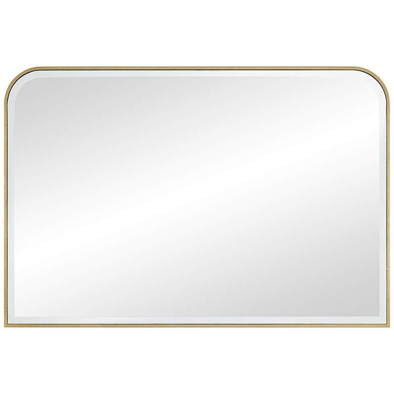 Image 2 Possini Euro Graffen 40 inch x 27 inch Gold Leaf Rectangular Wall Mirror