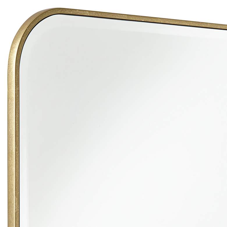 Image 3 Possini Euro Graffen 40 inch x 27 inch Gold Leaf Rectangular Wall Mirror more views