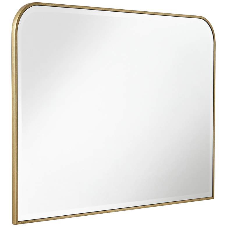 Image 5 Possini Euro Graffen 40 inch x 27 inch Gold Leaf Rectangular Wall Mirror more views