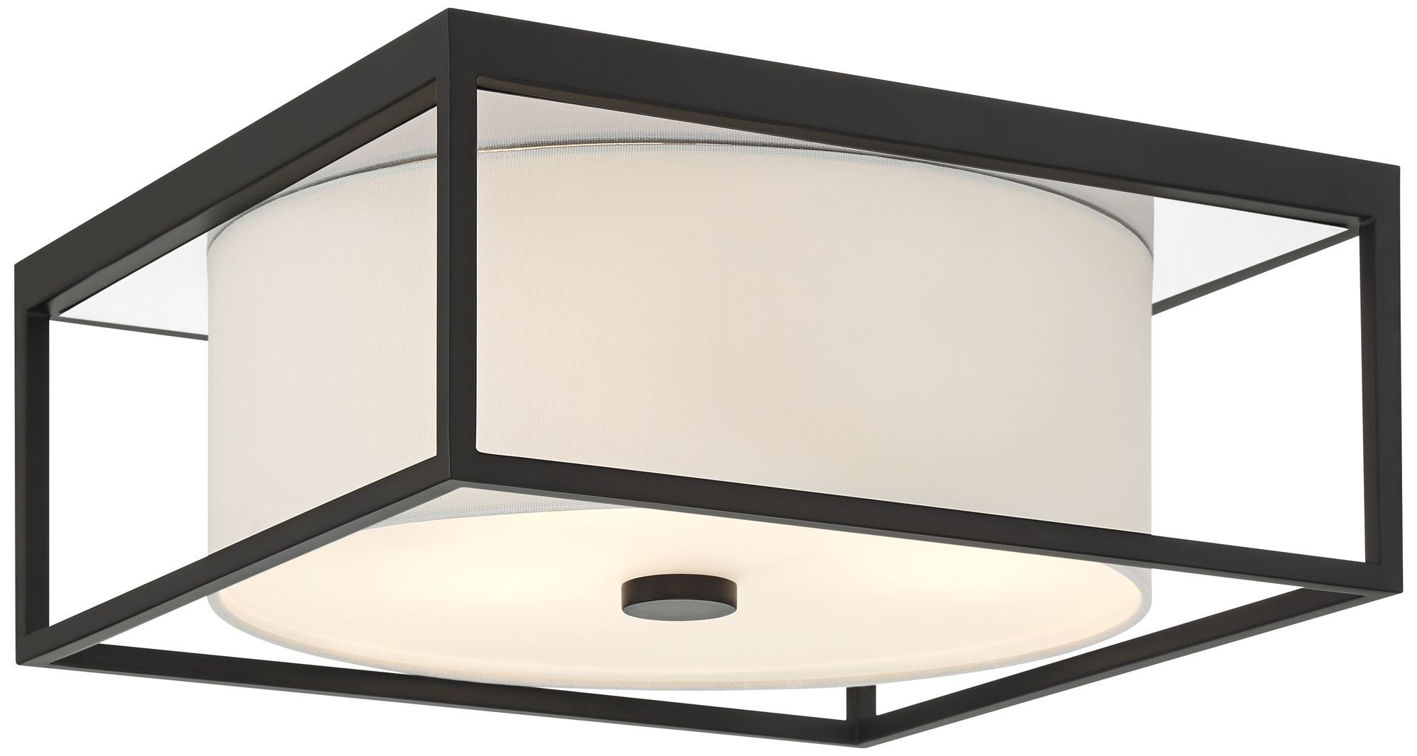 Possini Euro Graham 17 1/2" Wide Matte Black Ceiling Light