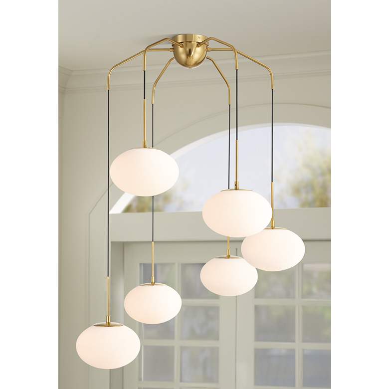 Image 1 Possini Euro Graham 36" Wide Gold 6-Light Chandelier
