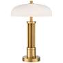 2_Possini Euro Granview 23" Brass and Dome Glass Dual USB Lamp