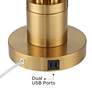 Possini Euro Granview 23" Brass and Dome Glass Dual USB Lamp