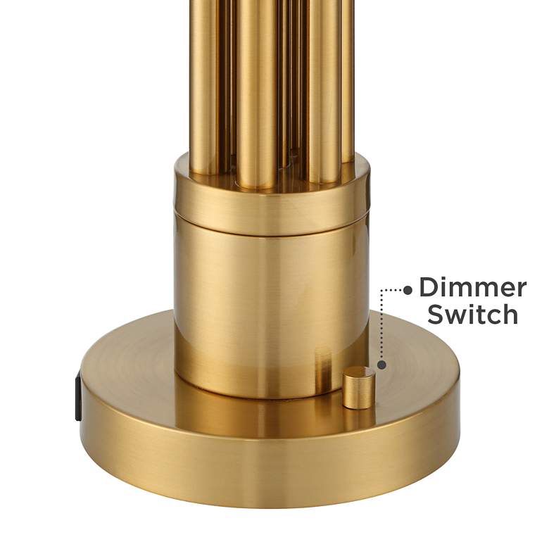 Image 7 Possini Euro Granview 23" Brass and Dome Glass Dual USB Lamp more views