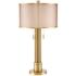 Possini Euro Granview 32 1/2" Brass Column Modern Luxe Table Lamp