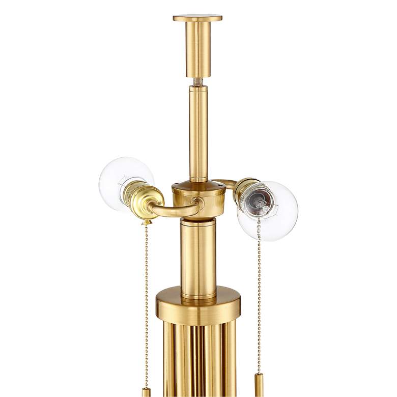 Image 6 Possini Euro Granview 32 1/2" Brass Column Modern Luxe Table Lamp more views