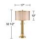 Watch A Video About the Possini Euro Granview Brass Column Modern Luxe Table Lamp