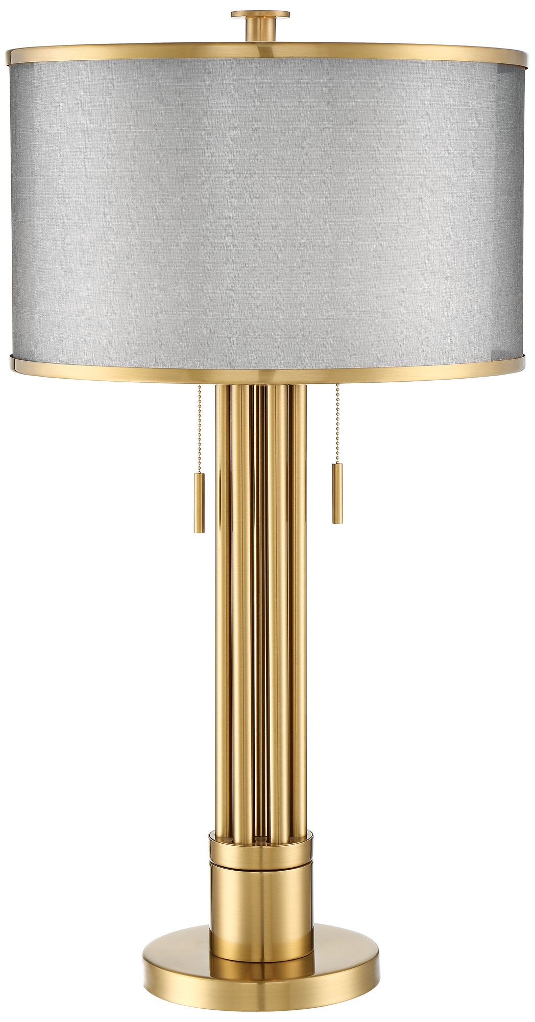 Watch A Video About the Possini Euro Granview Brass Column Modern Luxe Table Lamp