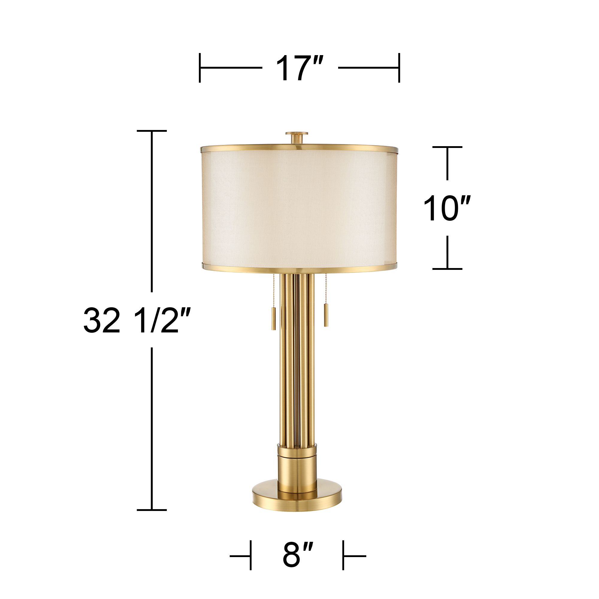 Watch A Video About the Possini Euro Granview Brass Column Modern Luxe Table Lamp
