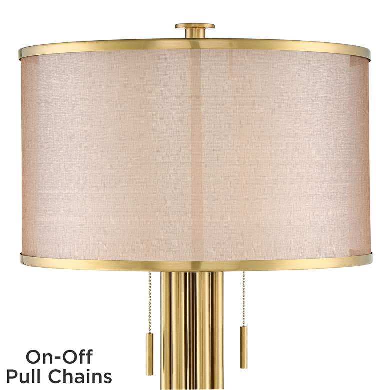 Image 3 Possini Euro Granview 36 1/4 inch Gold Column Table Lamp with Marble Riser more views