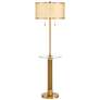 2_Possini Euro Granview 66" High Glass Table Floor Lamp with USB Ports