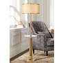 1_Possini Euro Granview 66" High Glass Table Floor Lamp with USB Ports