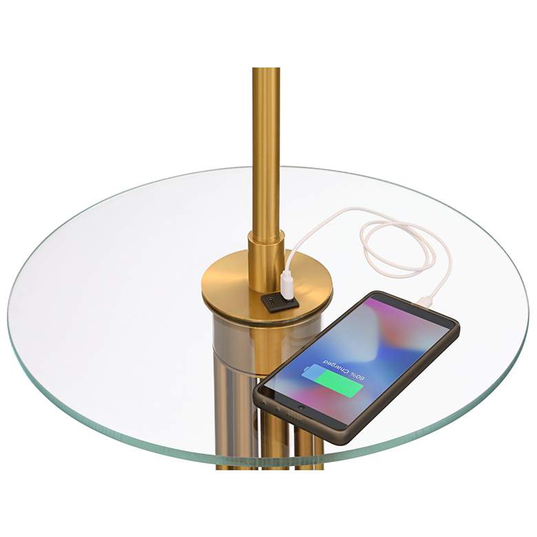 Image 3 Possini Euro Granview 66" High Glass Table Floor Lamp with USB Ports more views