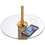 3_Possini Euro Granview 66" High Glass Table Floor Lamp with USB Ports more views