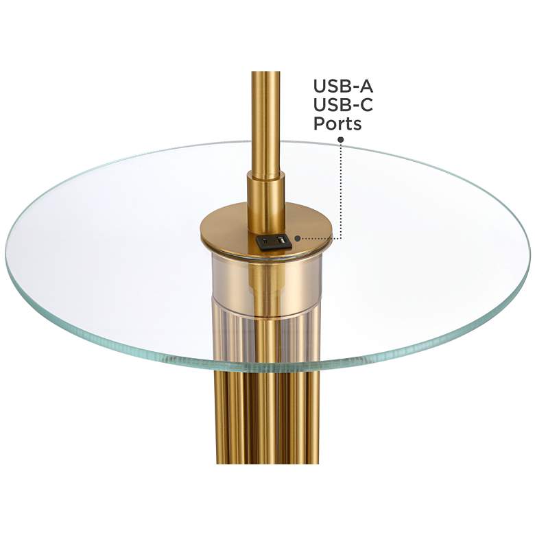 Image 4 Possini Euro Granview 66" High Glass Table Floor Lamp with USB Ports more views