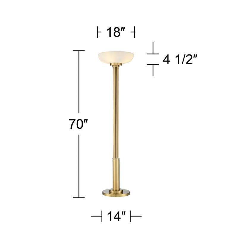 Image 7 Possini Euro Granview 70" Gold Light Blaster™ 4-Light Torchiere more views