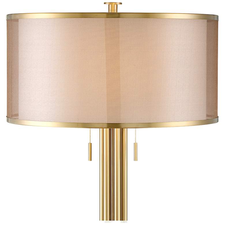 Image 4 Possini Euro Granview Brass 70 1/2" Tall Floor Lamp with Double Shade more views