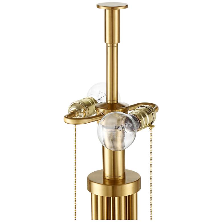 Image 6 Possini Euro Granview Brass 70 1/2" Tall Floor Lamp with Double Shade more views