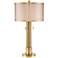 Possini Euro Granview Brass Column Modern Luxe Table Lamp