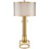 Possini Euro Granview Gold Column Table Lamp With Brass Round Riser