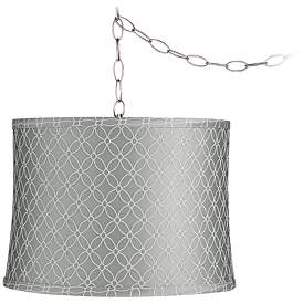 Image1 of Possini Euro Gray An-Qing 14" Wide Nickel Plug-In Swag Chandelier