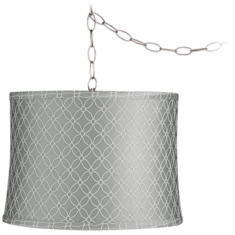 Image 1 Possini Euro Gray An-Qing 14" Wide Nickel Plug-In Swag Chandelier