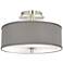 Possini Euro Gray Faux Silk 14" Wide Ceiling Light