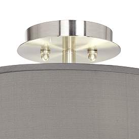 Image3 of Possini Euro Gray Faux Silk 14" Wide Ceiling Light more views