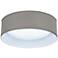 Possini Euro Gray Faux Silk 16" Wide LED Round Modern Ceiling Light