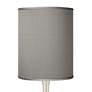 Possini Euro Gray Faux Silk Brushed Nickel Modern Droplet Table Lamp