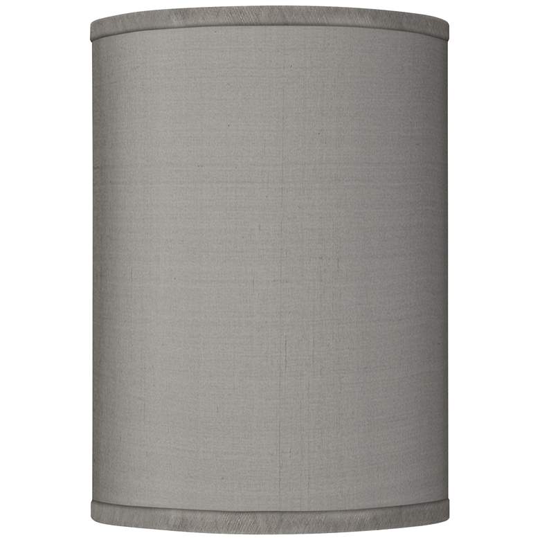 Image 1 Possini Euro Gray Faux Silk Cylinder Lamp Shade 8x8x11 (Spider)