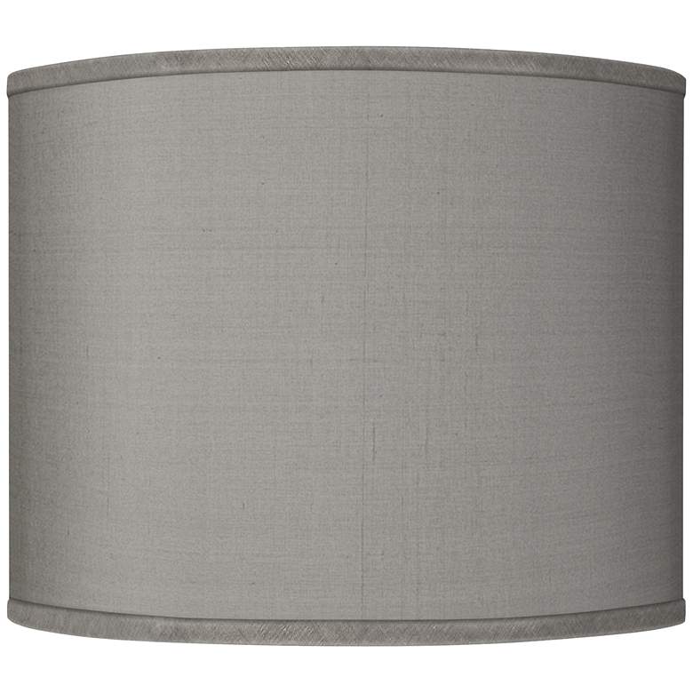 Image 1 Possini Euro Gray Faux Silk Drum Lamp Shade 14x14x11 (Spider)