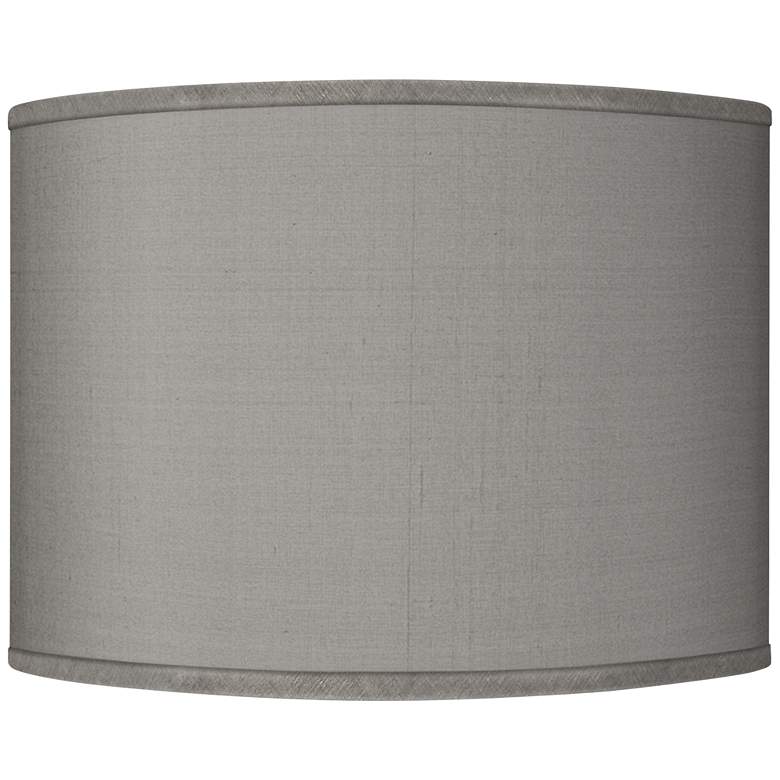 Image 1 Possini Euro Gray Faux Silk Drum Lamp Shade 15.5x15.5x11 (Spider)