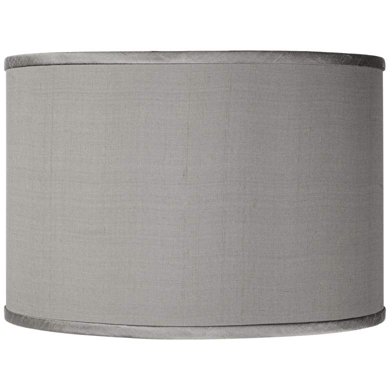 Image 1 Possini Euro Gray Faux Silk Shade 12x12x8.5 (Spider)