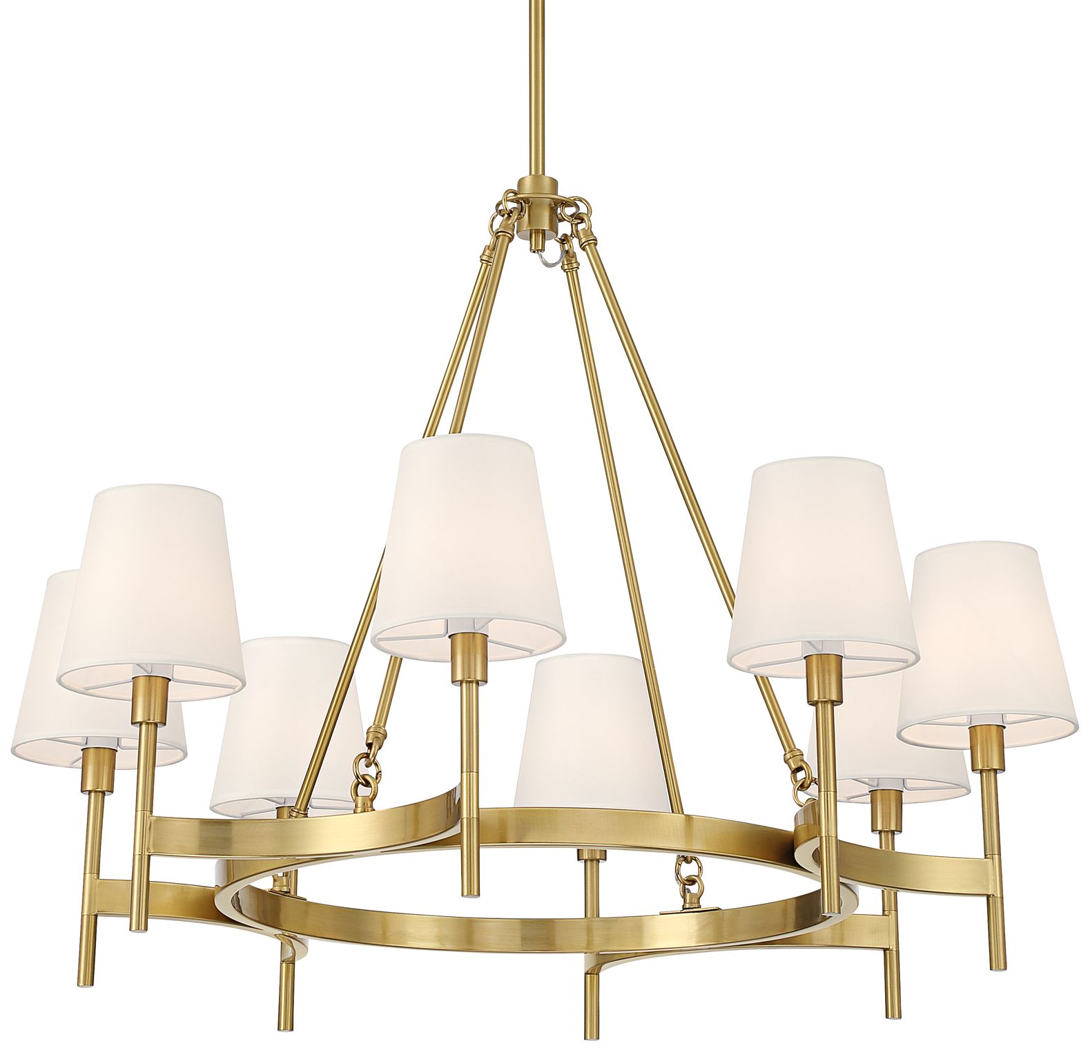 Thumbnail3 of Possini Euro Greta 30 1/2" Wide Brass 8-Light Shade Chandelier