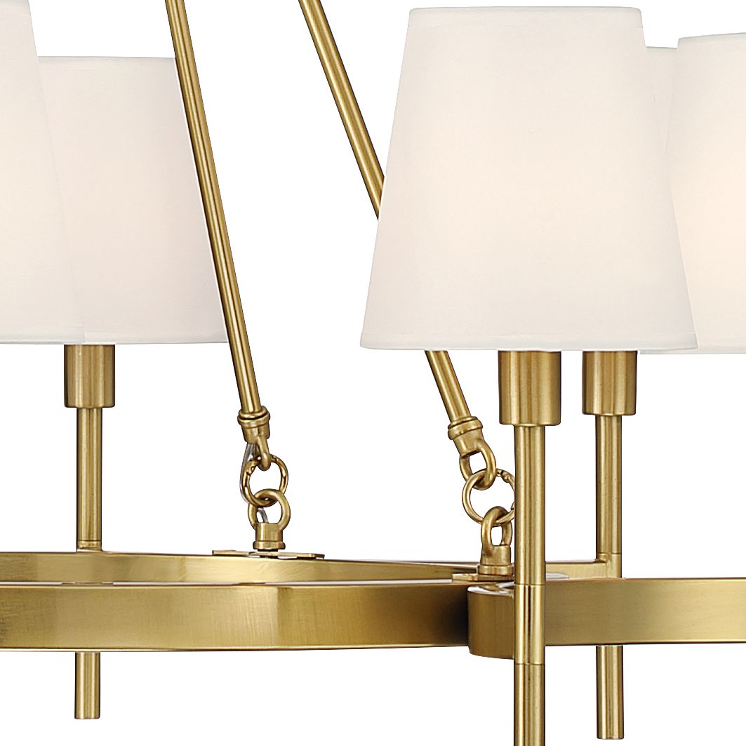Possini Euro Greta 30 1/2" Wide Brass 8-Light Shade Chandelier in scene