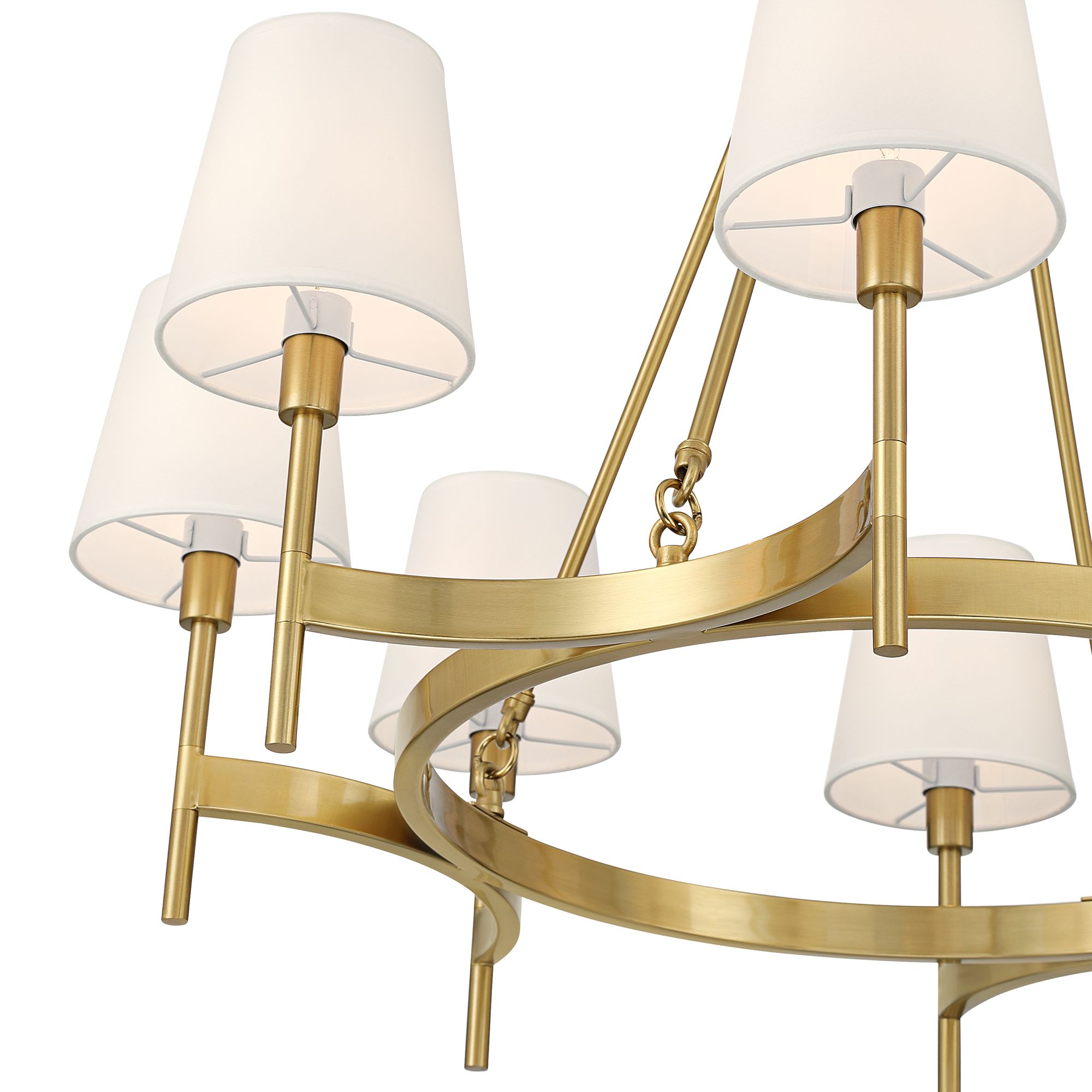 Possini Euro Greta 30 1/2" Wide Brass 8-Light Shade Chandelier in scene