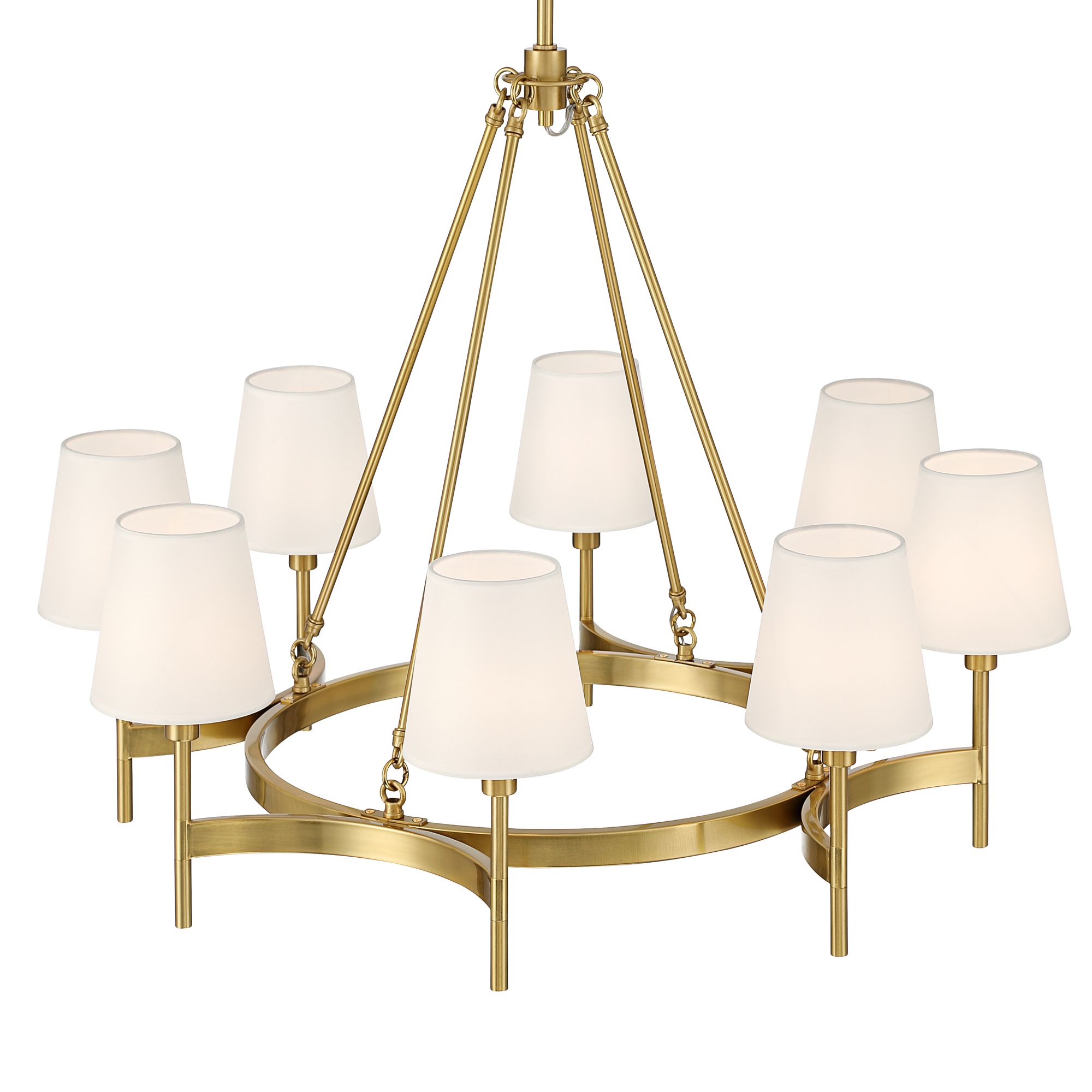 Possini Euro Greta 30 1/2" Wide Brass 8-Light Shade Chandelier in scene