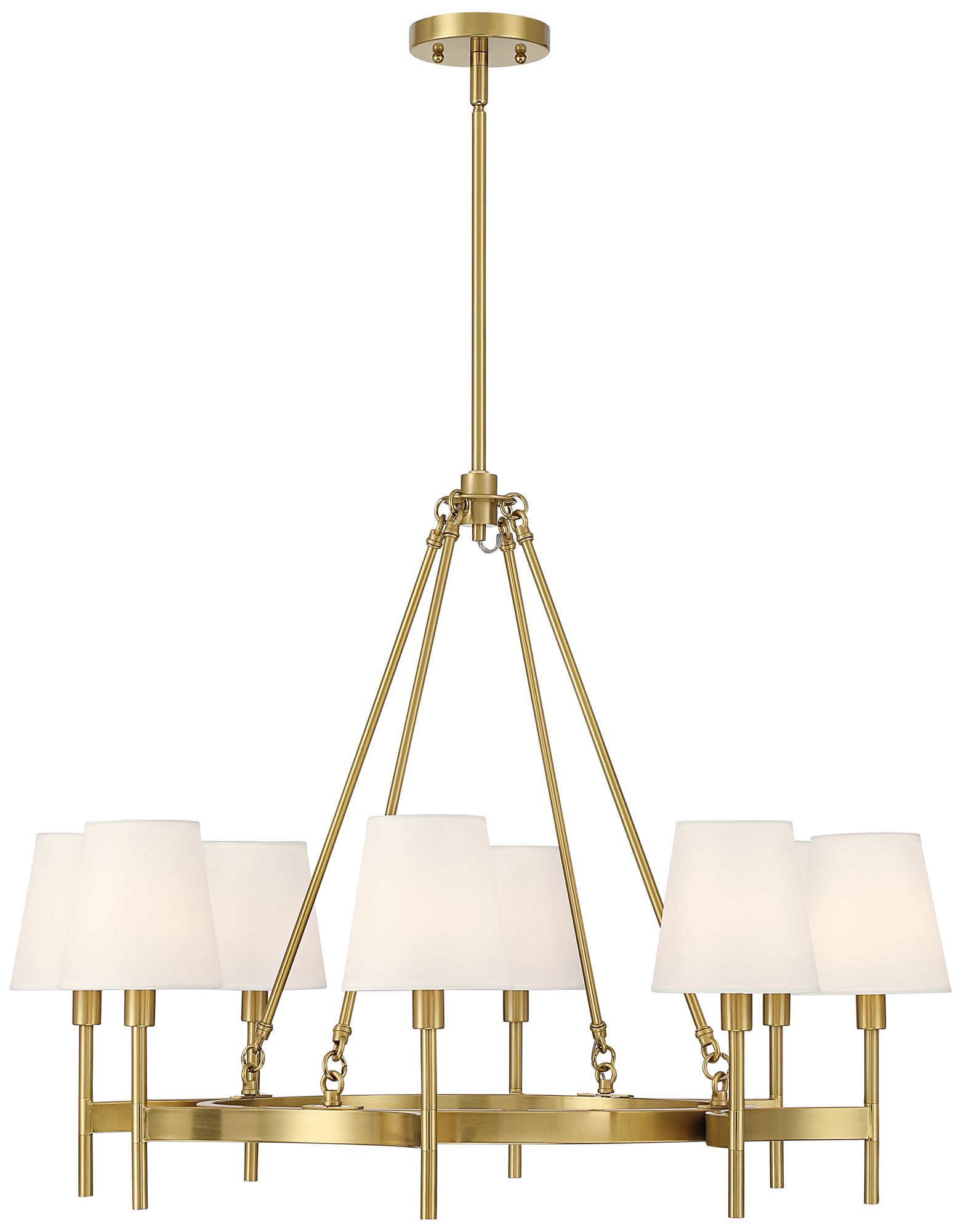 Possini Euro Greta 30 1/2" Wide Brass 8-Light Shade Chandelier in scene