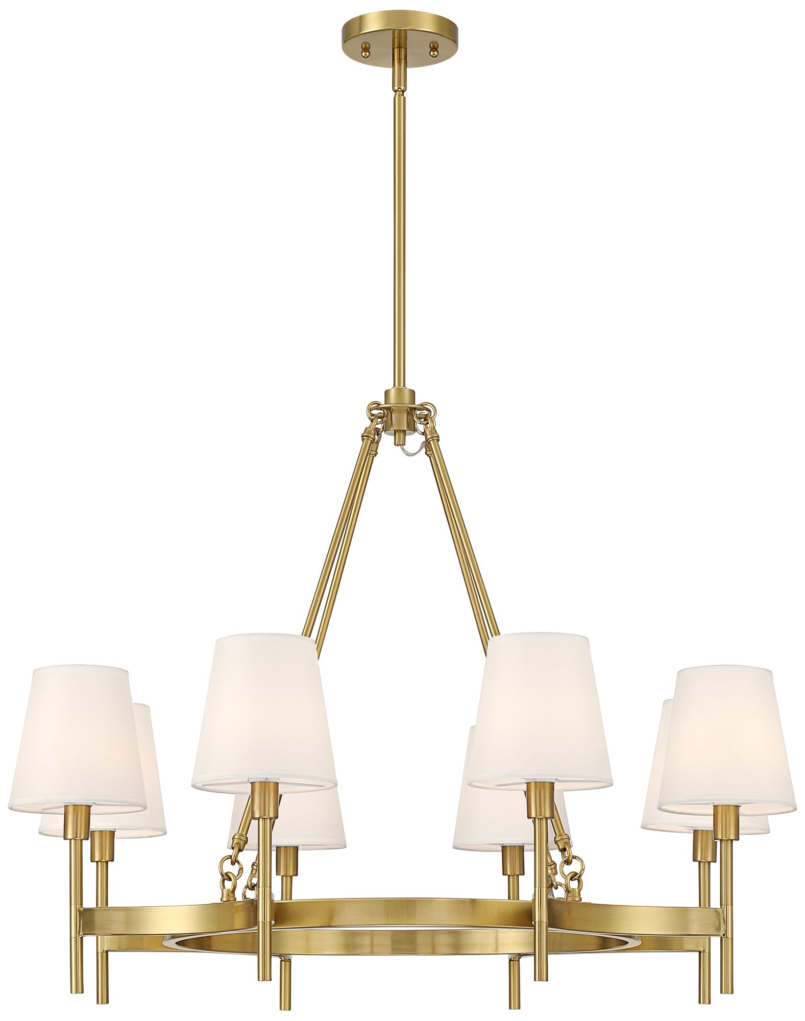 Possini Euro Greta 30 1/2" Wide Brass 8-Light Shade Chandelier in scene