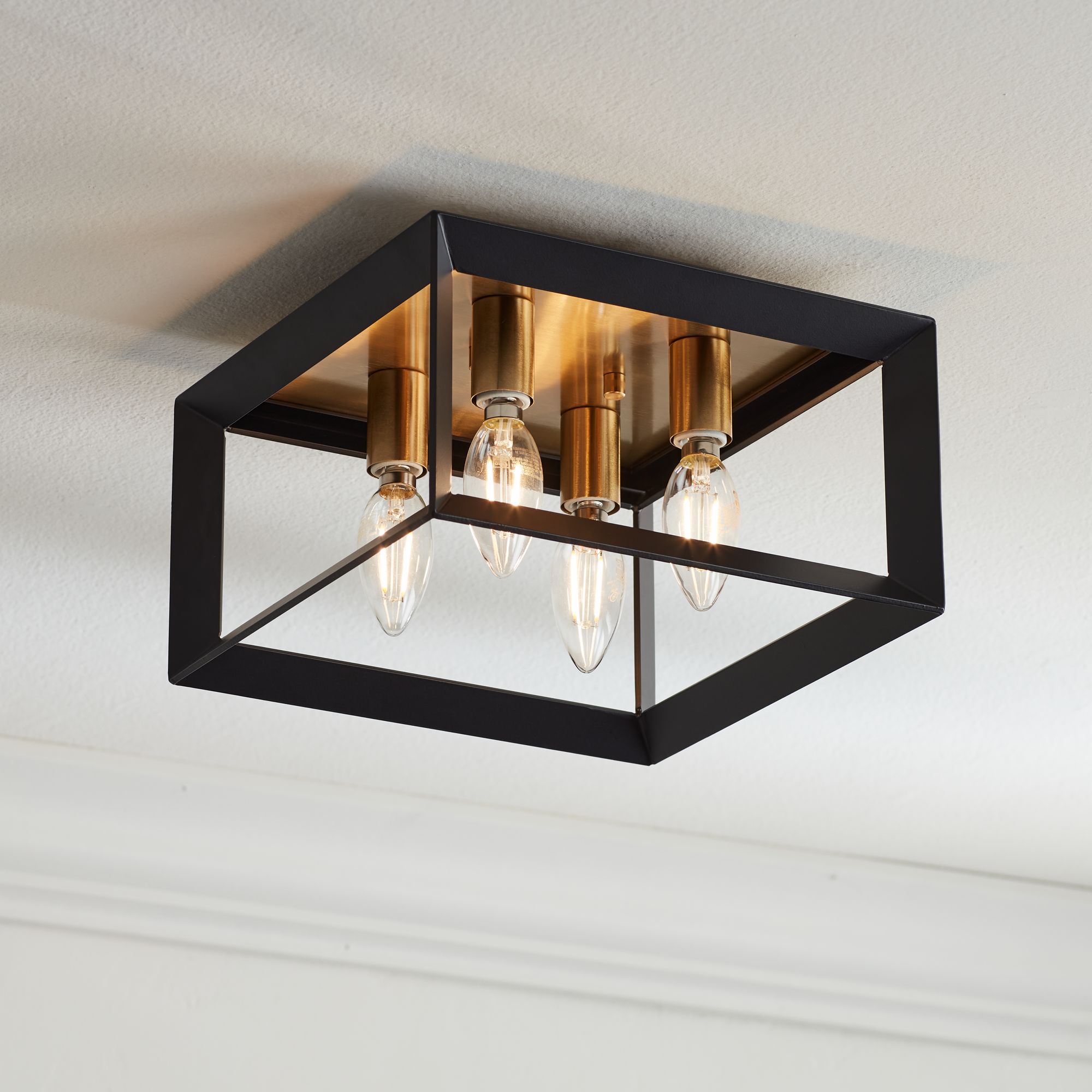 black flush mount light fixture