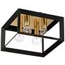 Possini Euro Gretna Boxed 10" Wide Modern Black and Gold Ceiling Light