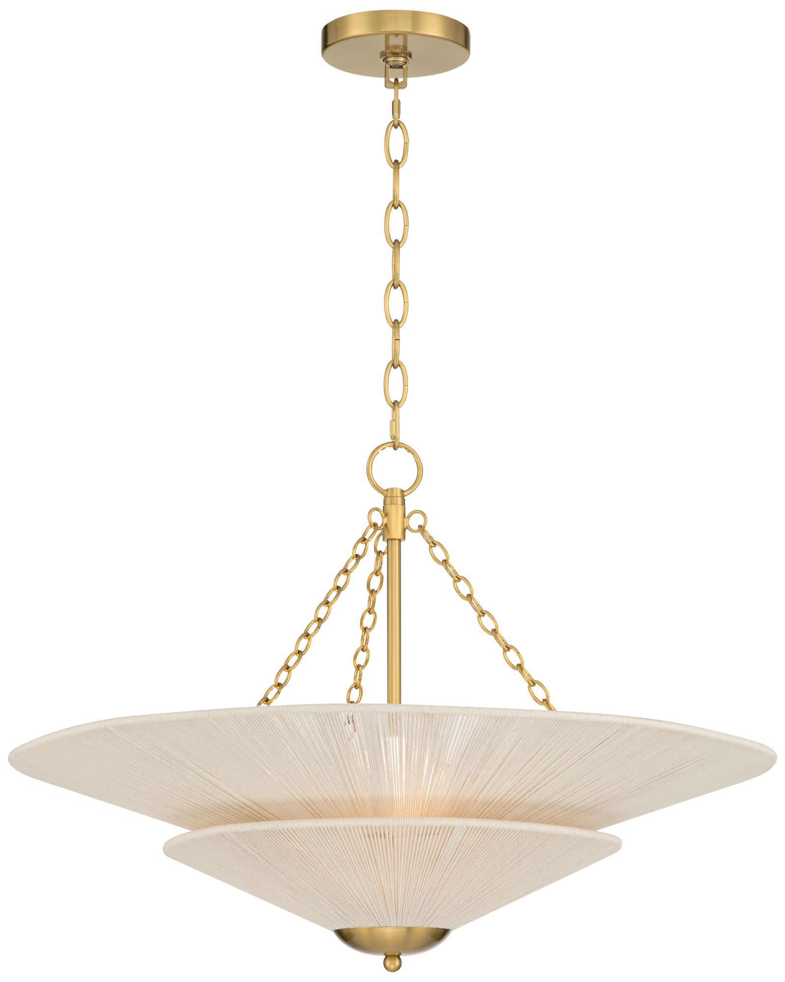 Possini Euro Griner 25 1/4"W Burnished Brass 3-Light String Chandelier in scene